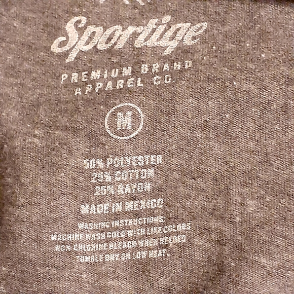 SPORTIQE T-SHIRT LOVE-BLUES GRAY WOMEN SHIRT SIZE M SHORT SLEEVE PEACE HEART BLU - Picture 7 of 8